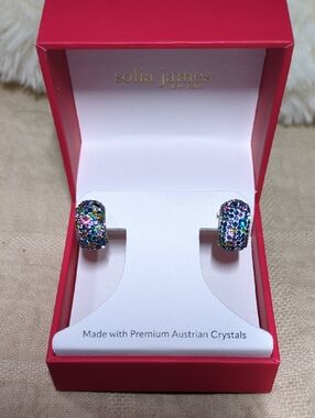 Sofia James Multicolor Crystal Huggie New In The Box Earrings NOW ONLY $58